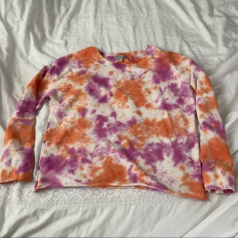 Kut from the Kloth SMALL Pink & Orange Tie Dye Sweatshirt